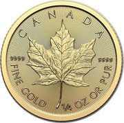 Canada 10 Dollars (Charles III. Maple Leaf) CANADA 9999 9999 FINE GOLD 1/4 OZ OR PUR coin reverse