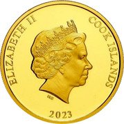 Cook Islands 10 Dollars (Elizabeth II Posthumous. Hatsune Miku) ELIZABETH II COOK ISLANDS IRB 2023 coin obverse