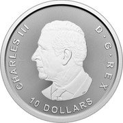 Canada 10 Dollars The Rockies. Charles III 2025  Bullion CHARLES III D G REX 10 DOLLARS SR coin obverse Canada 10 Dollars The Rockies. Charles III 2025  Bullion CHARLES III D G REX 10 DOLLARS SR coin obverse