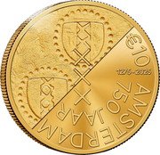 Netherlands 10 Euro 750 Years of Amsterdam 2024 ☤ + raven Proof 1275-2025 AMSTERDAM 750 JAAR €10 XXX coin reverse