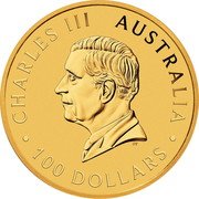 Australia 100 Dollars Charles III. Australian Emu 2024 P125 DT CHARLES III AUSTRALIA 100 DOLLARS coin obverse Australia 100 Dollars Charles III. Australian Emu 2024 P125 DT CHARLES III AUSTRALIA 100 DOLLARS coin obverse