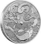 Australia 100 Dollars (Chinese Myths and Legends. Dragon and Koi) P125 WR 2024 coin reverse Australia 100 Dollars (Chinese Myths and Legends. Dragon and Koi) P125 WR 2024 coin reverse