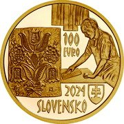 Slovakia 100 Euro (Intangible Cultural Heritage) 100 EURO 2024 SLOVENSKO coin obverse Slovakia 100 Euro (Intangible Cultural Heritage) 100 EURO 2024 SLOVENSKO coin obverse