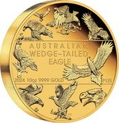 Australia 1000 Dollars (Australian Wedge-tailed Eagle 10th Anniversary) AUSTRALIAN WEDGE-TAILED EAGLE 2024 10 OZ 9999 GOLD P125 coin reverse Australia 1000 Dollars (Australian Wedge-tailed Eagle 10th Anniversary) AUSTRALIAN WEDGE-TAILED EAGLE 2024 10 OZ 9999 GOLD P125 coin reverse