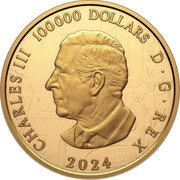 Canada 100000 Dollars (The Dance Screen. The Scream Too) 100000 DOLLARS CHARLES III D G REX 2024 SR coin obverse Canada 100000 Dollars (The Dance Screen. The Scream Too) 100000 DOLLARS CHARLES III D G REX 2024 SR coin obverse