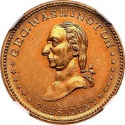 USA 2 Cents (Civil War Merchant Token. T. Brimelow Druggist New York City) GEO WASHINGTON PRESIDENT coin obverse USA 2 Cents (Civil War Merchant Token. T. Brimelow Druggist New York City) GEO WASHINGTON PRESIDENT coin obverse