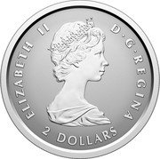 Canada 2 Dollars (60th Anniversary of Canada’s Flag Maple Leaf) ELIZABETH II D G REGINA 2 DOLLARS coin obverse Canada 2 Dollars (60th Anniversary of Canada’s Flag Maple Leaf) ELIZABETH II D G REGINA 2 DOLLARS coin obverse