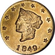 Canada 2 Dollars (British Columbia Liberty Head Merchant Token) 1849 coin obverse Canada 2 Dollars (British Columbia Liberty Head Merchant Token) 1849 coin obverse