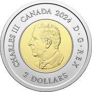 Canada 2 Dollars Celebrating Inuit Nunangat. Colored 2024 Roll CHARLES III CANADA 2024 D G REX 2 DOLLARS SR coin obverse Canada 2 Dollars Celebrating Inuit Nunangat. Colored 2024 Roll CHARLES III CANADA 2024 D G REX 2 DOLLARS SR coin obverse