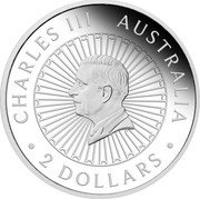 Australia 2 Dollars Double Dragon with Mother of Pearl 2024 P125 Proof JC CHARLES III AUSTRALIA 2 DOLLARS coin obverse