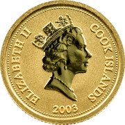Cook Islands 2 Dollars (Dove) ELIZABETH II COOK ISLANDS 2003 coin obverse Cook Islands 2 Dollars (Dove) ELIZABETH II COOK ISLANDS 2003 coin obverse