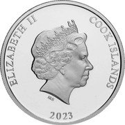 Cook Islands 2 Dollars (Elizabeth II Posthumous. Hatsune Miku) ELIZABETH II COOK ISLANDS IRB 2023 coin obverse Cook Islands 2 Dollars (Elizabeth II Posthumous. Hatsune Miku) ELIZABETH II COOK ISLANDS IRB 2023 coin obverse
