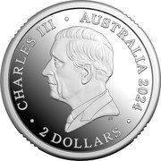 Australia 2 Dollars (War Animals Remembrance Purple Poppy) CHARLES III AUSTRALIA 2024 2 DOLLARS DT coin obverse