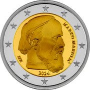 Croatia 2 Euro (Marko Marulic) HR MARKO MARULIĆ 2024. coin obverse Croatia 2 Euro (Marko Marulic) HR MARKO MARULIĆ 2024. coin obverse