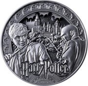 Samoa 20 Dollars Harry Potter vs Voldemort 2024 Proof HARRY POTTER™ © & TM WBEI (S24) coin reverse