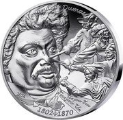 France 20 Euro (Alexandre Dumas) UN POUR TOUS TOUS POUR UN 2024 ALEXANDRE DUMAS 1802 1870 coin reverse