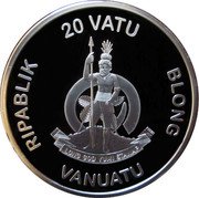 Vanuatu 20 Vatu Frigate Bird 2020  RIPABLIK 20 VATU BLONG LONG GOD YUMI STANAP VANUATU coin obverse Vanuatu 20 Vatu Frigate Bird 2020  RIPABLIK 20 VATU BLONG LONG GOD YUMI STANAP VANUATU coin obverse