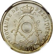 Belgium 25 Centimes (Albert I. French Text. Pattern Strike) ROYAUME DE BELGIQUE 1911 coin obverse Belgium 25 Centimes (Albert I. French Text. Pattern Strike) ROYAUME DE BELGIQUE 1911 coin obverse