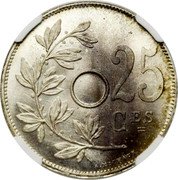 Belgium 25 Centimes (Albert I. French Text. Pattern Strike) 25 CES A.MICHAUX coin reverse Belgium 25 Centimes (Albert I. French Text. Pattern Strike) 25 CES A.MICHAUX coin reverse