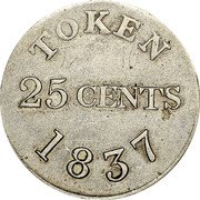 USA 25 Cents (Eagle) TOKEN 25 CENTS 1837 coin reverse USA 25 Cents (Eagle) TOKEN 25 CENTS 1837 coin reverse