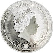 Samoa 25 Dollars Majestic Wildlife. Bear 2022 Proof IRB SAMOA FA'AVAE I LE ATUA SAMOA 1 KG AG 999 25 DOLLARS coin obverse Samoa 25 Dollars Majestic Wildlife. Bear 2022 Proof IRB SAMOA FA'AVAE I LE ATUA SAMOA 1 KG AG 999 25 DOLLARS coin obverse
