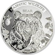 Samoa 25 Dollars Majestic Wildlife. Bear 2022 Proof BEAR 2022 MAJESTIC WILDLIFE coin reverse Samoa 25 Dollars Majestic Wildlife. Bear 2022 Proof BEAR 2022 MAJESTIC WILDLIFE coin reverse