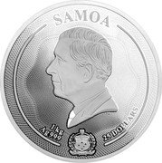 Samoa 25 Dollars (Majestic Wildlife. Fox) DT SAMOA FA'AVAE I LE ATUA SAMOA 1 KG AG 999 25 DOLLARS coin obverse Samoa 25 Dollars (Majestic Wildlife. Fox) DT SAMOA FA'AVAE I LE ATUA SAMOA 1 KG AG 999 25 DOLLARS coin obverse