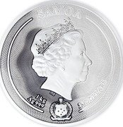 Samoa 25 Dollars (Majestic Wildlife. Wolf) IRB SAMOA FA'AVAE I LE ATUA SAMOA 1 KG AG 999 25 DOLLARS coin obverse Samoa 25 Dollars (Majestic Wildlife. Wolf) IRB SAMOA FA'AVAE I LE ATUA SAMOA 1 KG AG 999 25 DOLLARS coin obverse