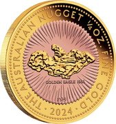Australia 25 Dollars (The First Australian Nugget Replica Golden Eagle) THE AUSTRALIAN NUGGET 1/4 OZ. FINE GOLD 2024 P125 GOLDEN EAGLE 1931 SD coin reverse Australia 25 Dollars (The First Australian Nugget Replica Golden Eagle) THE AUSTRALIAN NUGGET 1/4 OZ. FINE GOLD 2024 P125 GOLDEN EAGLE 1931 SD coin reverse