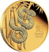 Australia 25 Dollars (Year of the Snake. Proof) 蛇 SNAKE 2025 P coin reverse Australia 25 Dollars (Year of the Snake. Proof) 蛇 SNAKE 2025 P coin reverse