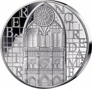 France 25 Euro (French Excellence. Notre-Dame de Paris Rebuild) REBÂTIR NOTRE DAME coin reverse