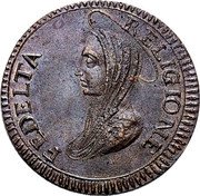 Italy 3 Baiocchi (Ronciglione Fire) FEDELTA RELIGIONE coin obverse Italy 3 Baiocchi (Ronciglione Fire) FEDELTA RELIGIONE coin obverse