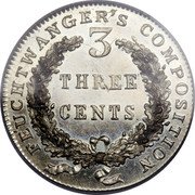 USA 3 Cents Hard Times Token. Feuchtwanger 1837  Rare FEUCHTWANGER'S COMPOSITION 3 THREE CENTS coin reverse USA 3 Cents Hard Times Token. Feuchtwanger 1837  Rare FEUCHTWANGER'S COMPOSITION 3 THREE CENTS coin reverse