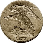 USA 3 Cents (Hard Times Token. Feuchtwanger Countermarked JMP) 1837 coin obverse USA 3 Cents (Hard Times Token. Feuchtwanger Countermarked JMP) 1837 coin obverse