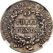 USA 3 Cents (Hard Times Token. Feuchtwanger Defiant Eagle) FEUCHTWANGER'S COMPOSITION 3 THREE CENTS coin reverse USA 3 Cents (Hard Times Token. Feuchtwanger Defiant Eagle) FEUCHTWANGER'S COMPOSITION 3 THREE CENTS coin reverse