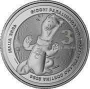 Italy 3 Euro (Paralympic Winter Games Milano Cortina 2026) 3 EURO R GIOCHI OLIMPICI INVERNALI DI MILANO CORTINA 2026 ITALIA 2026 S.P. MOD. coin reverse Italy 3 Euro (Paralympic Winter Games Milano Cortina 2026) 3 EURO R GIOCHI OLIMPICI INVERNALI DI MILANO CORTINA 2026 ITALIA 2026 S.P. MOD. coin reverse