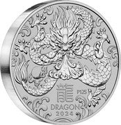 Australia 300 Dollars (Year of the Dragon 龍 2024) 2024 DRAGON P125 龍 coin reverse Australia 300 Dollars (Year of the Dragon 龍 2024) 2024 DRAGON P125 龍 coin reverse