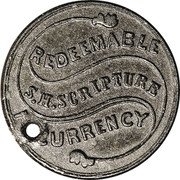 USA 4 Cents (Civil War Merchant Token. S.H. Scripture Currency New York) REDEEMABLE S.H. SCRIPTURE CURRENCY coin obverse