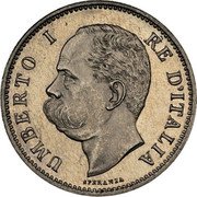Italy 5 Centesimi (Umberto I Pattern) UMBERTO I RE D'ITALIA SPERANZA coin obverse Italy 5 Centesimi (Umberto I Pattern) UMBERTO I RE D'ITALIA SPERANZA coin obverse