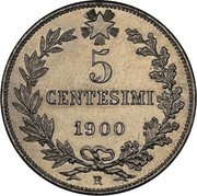 Italy 5 Centesimi (Umberto I Pattern) 5 CENTESIMI 1900 R coin reverse Italy 5 Centesimi (Umberto I Pattern) 5 CENTESIMI 1900 R coin reverse