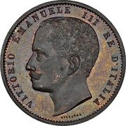 Italy 5 Centesimi Victor Emmanuel III Pattern 1904 R VITTORIO EMANUELE III RE D'ITALIA SPERANZA coin obverse
