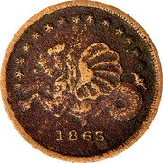 USA 5 Cents (Civil War Sutler Token. J.W. Cruikshank 81st Reg O.V.I.) 1863 coin reverse USA 5 Cents (Civil War Sutler Token. J.W. Cruikshank 81st Reg O.V.I.) 1863 coin reverse