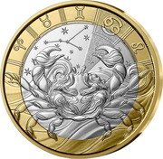 France 5 Euro (Astrological Signs. Cancer) coin reverse France 5 Euro (Astrological Signs. Cancer) coin reverse