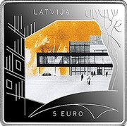 Latvia 5 Euro Building the Unbuilt 2024  Proof KM# 234 LATVIJA 5 EURO coin obverse Latvia 5 Euro Building the Unbuilt 2024  Proof KM# 234 LATVIJA 5 EURO coin obverse