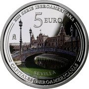 Spain 5 Euro (Ibero-American Capitals) XIII SERIE IBEROAMERICANA 5 EURO M SEVILLA CAPITALES IBEROAMERICANAS coin reverse Spain 5 Euro (Ibero-American Capitals) XIII SERIE IBEROAMERICANA 5 EURO M SEVILLA CAPITALES IBEROAMERICANAS coin reverse