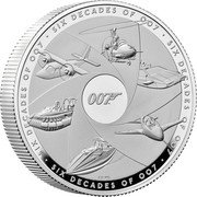 UK 5 Pounds Six Decades of 007 2024 Proof 007 CD MD SIX DECADES OF 007 coin reverse UK 5 Pounds Six Decades of 007 2024 Proof 007 CD MD SIX DECADES OF 007 coin reverse