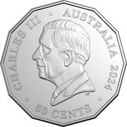 Australia 50 Cents (50 Years of Countdown) CHARLES III AUSTRALIA 2024 50 CENTS DT coin obverse Australia 50 Cents (50 Years of Countdown) CHARLES III AUSTRALIA 2024 50 CENTS DT coin obverse