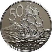 New Zealand 50 Cents (Charles III. Circulation Coin) 50 JB ENDEAVOUR coin reverse New Zealand 50 Cents (Charles III. Circulation Coin) 50 JB ENDEAVOUR coin reverse