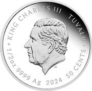 Tuvalu 50 Cents (Marvel Heroes) KING CHARLES III TUVALU JC 1/2OZ 9999 AG 2024 50 CENTS coin obverse Tuvalu 50 Cents (Marvel Heroes) KING CHARLES III TUVALU JC 1/2OZ 9999 AG 2024 50 CENTS coin obverse