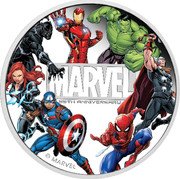 Tuvalu 50 Cents (Marvel Heroes) MARVEL 85TH ANNIVERSARY © MARVEL coin reverse Tuvalu 50 Cents (Marvel Heroes) MARVEL 85TH ANNIVERSARY © MARVEL coin reverse